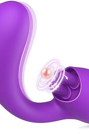 Xmalekk Clitoral Vibrators Women Sex Toys, 2 In 1 G Spot Dildo Rabbit Vibrator With 10 Modes Tongue Licking Realistic Dildos Clit Anal Stimulator Nipple Licker Adult Purple, 1.0 Count, 370.0 Grams