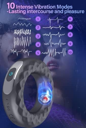 Cock Ring Vibrating Penis Rings - Male Sex Toy With 10 Modes Male Delayed Orgasm Toys Silicone Waterproof Vibration Sex Toys For Couples - Image 2