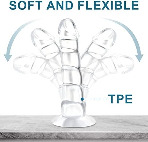 Jelly Dildo Sex Toy For Women G Spot Anal Vaginal, Flexible Realistic Clear Dildos Masturbator Stimulator With Powerful Suction Cup, Lifelike Penis Dildo For Beginners,Men, Couple - Image 2