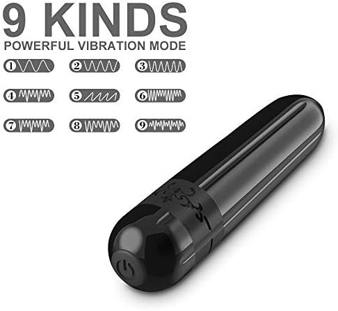 Bullet G-Spot Vibrator,Dildo Nipple Clitoral Stimulator With Usb Rechargeable - 9 Modes Waterproof Anal Massager Adult Sex Toys For Women & Men (Black, 7) - Image 2