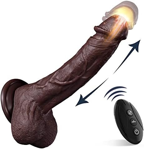 Thrusting Dildo Vibrator, Dildos For Women With 5 Thrusting Modes 9 Inch Vibrating Dildo Sex Toys For Women Anal Dildo With Strong Suction Cup Black
