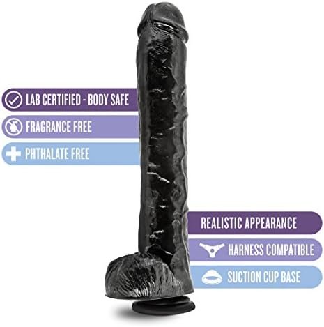 Eden Pleasure Products Health -14 Inch Extra Long 2.5" Thick Dildo, Sturdy Suction Cup For Hands Free Play, Soft But Not Floppy Realistic Feel, Deep Pleasure Vaginal And Anal Sex Toy, Black - Image 3