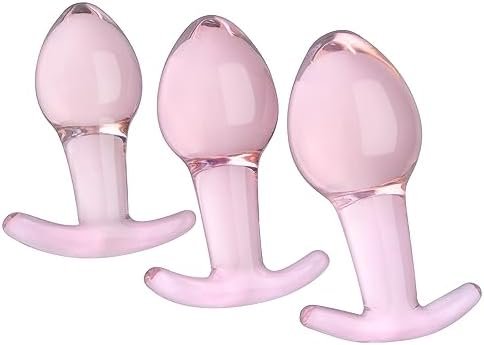 Anal Butt Plug Training Kit 3 Pcs Crystal Anal Trainer With Enlarged Base Anal Adult Sex Toy For Men Women Couple Masturbation