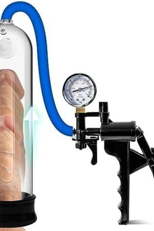 Penis Vacuum Pump With Magnifier,Manual Penis Enlargement Pump Male Masturbators With Pistol Grip For Men,Air Pump Adult Sex Toys Pressure Gauge For Men Stronger Bigger Erections