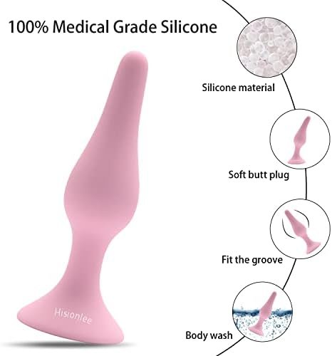 Anal Butt Plugs Adult Sex Toy,Hisionlee 5Pcs Anal Sex Toys Silicone Butt Plug Anal Toys Anal Training Kit For Male Sex Toy Women Men And Beginners(Black) - Image 2