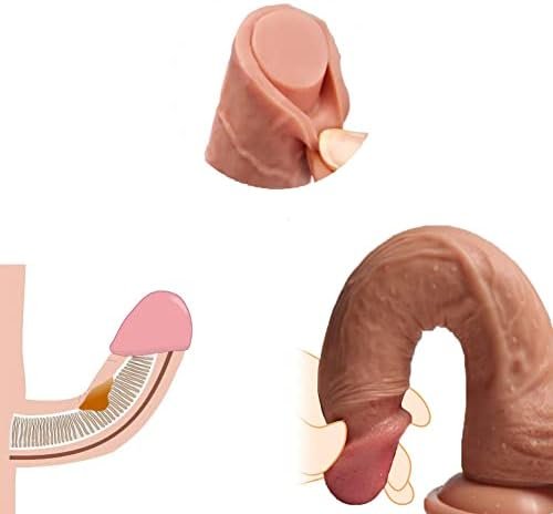 Sxovo Liquid Silicone G-Spot Stimulator, 9.8 Inch Double Layered Fake Penis With Strong Suction Cup For Hands-Free Play, Huge Realistic Dildo Anal Sex Toys For Women - Image 2