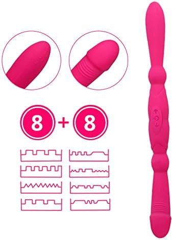 Double Header Dildo Vibrators, Realistic Double Sided Silicone Dildos For G-Spot Clitoris Nipple Prostate Vagina Stimulation With 14 Adjustable Angles 8 Vibration Modes,Sex Toy For Lesbian Couples - Image 2
