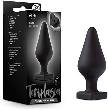 Blush Temptasia Fuck Me Heart Shaped Silicone Butt Plug, Candy Heart Anal Plug, Sex Toy For Women, Black