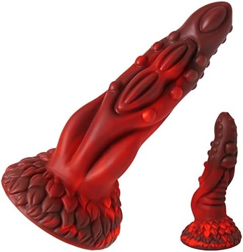 Anal Dildo Monster Fantasy Dragon Animal Dildo, 9 Inch Big Black Thick Dildo Silicone Realistic Dildo Suction Cup Dildo Fake Penis Cock For Women Men Beginner Pleasure