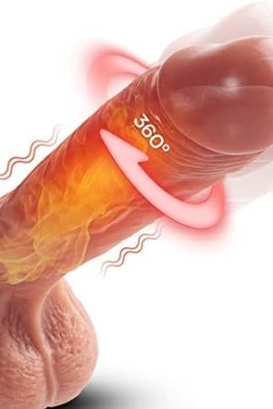 Realistic Thrusting Dildo Vibrator With 360ยฐ Rotation And Heating, Telescopic Vibrating Dildos For G-Spot Anal Play, Automatic Silicone Penis Sex Toy For Woman Couples With Suction Cup 8.5 * 1.5Inch