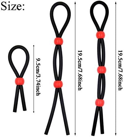 Adjustable Cock Ring Set Love Rings Basic Penis Ring Sex Toys,3 Pcs Rope Ring,Silicone Delay Resistance Penis Exercise Ring/Sports Ring,Adult Sex & Games Ring Penis Cock Ring For Man Or Couples - Image 2