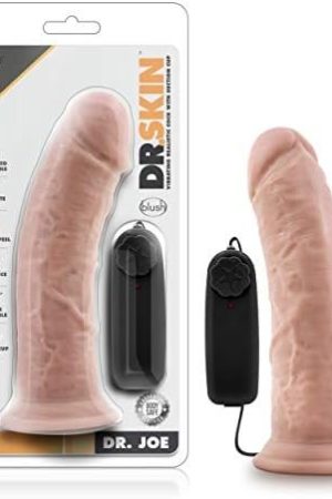 Blush Dr. Skin 8 Inch Realistic Vibrating Dildo With Suction Cup, Sex Toy For Women, Sex Toy For Adults, Vanilla