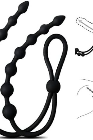 Vibrating Anal Beads Butt Plug, Silicone Anal Vibrator With 10 Vibration Modes, Prostate Stimulation Massage Rechargeable Anal Trainer Dilator G Spot Stimulator For Men Women And Couples, Black
