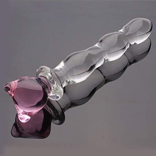 Crystal Glass Pleasure Wand Dildo Penis - Akstore - Half-Moon, Pink - Image 3