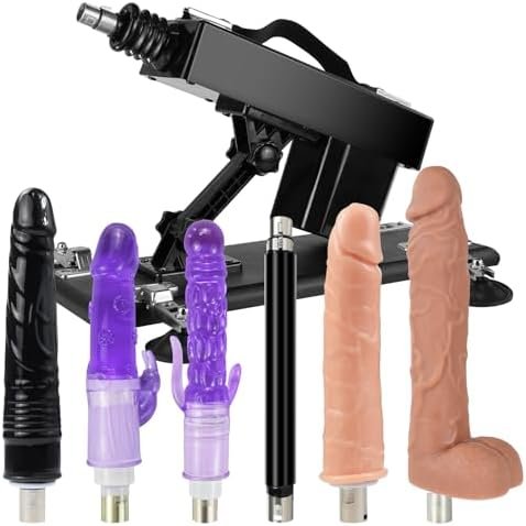 Sex Machine Thrusting Dildo Machine, Wimoso Atuomatic Sex Machines With 6 3Xlr Attachments, Adjustable Speed Max 400 Time/Min, Suction Cup Adult Toys Machine For Women And Man