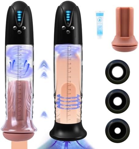 Electric Penis Enlarger Vacuum Pump - Automatic Masturbator Penis Enlargement Extend Pumps With 4 Suction Intensities, Penis Enlarge Air Pressure Device Stimulator, Adult Male Sex Toys & Games For Men