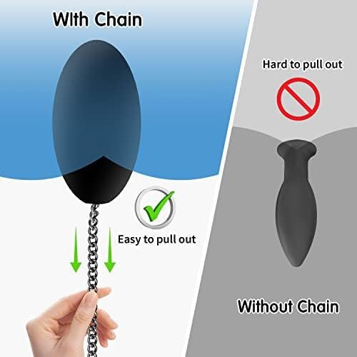Large Anal Plug With Chain, Large Butt Plug With Oval Egg, Big Butt Plug With Soft Silicone, Big Anal Plug, Large Buttplug, Huge Butt Plug, Huge Anal Plug, Big Anal Trainer, Adult Anal Sex Toys (L) - Image 3