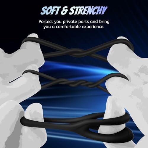 Silicone Cock Ring Sex Toys For Men Penis Rings Set With 7 Different Sizes For Erection Enhancing, Long Lasting Stronger Strechy Adult Toys For Men Or Couple (Black) - Image 3