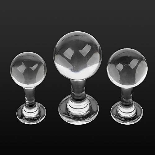 Nopnog Crystal Glass Anal Plug - Transparent Anal Beads - Prostate Massager, 5 × 2.36 Inch - Image 2