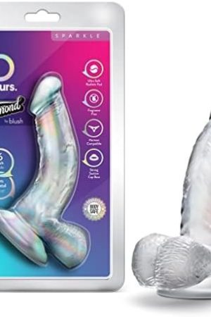 B Yours Diamond Luster - Lifelike Realistic Dildo - Powerful Suction Cup For Hands Free Play And Harness Compatible - Clear To Watch During Play - Curved For G Spot Stimulation - Sex Toy For Him Her
