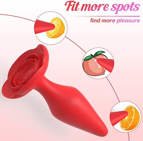 Silicone Anal Butt Plug Rose Sex Toy, Pack Of 3 Anal Training Set For Comfortable Long-Term Wear, Anal Sex Trainer For Beginners Advanced Users,Red - Image 3