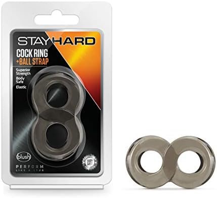 Blushยฎ Stay Hard Cock Ring And Ball Strap - Harder, Longer, Bigger Erections - Last Longer - Enlarge Penis - Soft Comfortable Stretchy - Male Enhancement Enlargement Sex Toy For Men Couples - Black