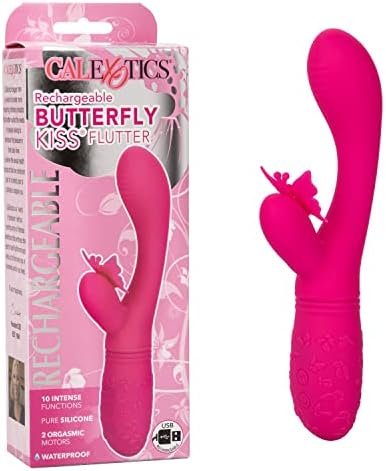 Calexotics Rechargeable Butterfly Kiss® Flutter – Rechargeable G Rabbit Massager Sex Toy For Women - Purple