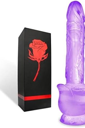 Realistic Dildo Sex Toy, 7.7 Inch Clear Dildo With Strong Suction Cup For Hands-Free Play, Body-Safe Material Anal Plug, Adult Toy Anal Dildo For Women And Men (Purple)