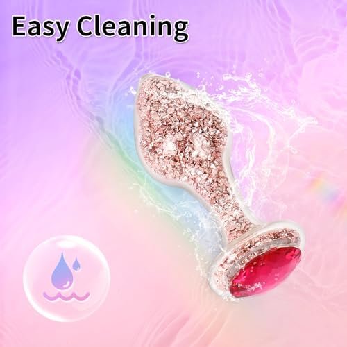 Crystal Glass Anal Plug Luxury Jewelry Butt Plug Fetish Anal Butt Stimulation Unisex Sex Toy (Rose-Gold M) - Image 3
