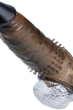 Yivans Penis Sleeve, Sex Toys For Couples Men Penis Extender With Thickened Testicle Ring Penis Enlarger Safety Reusable Penis Sleeve For Prolonged Erection & Delay Ejaculation(Recommended Length 5")