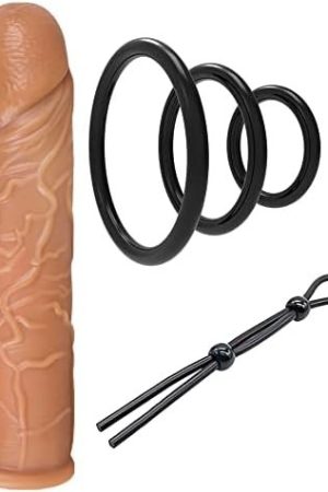 Penis Sleeve Big Soft Realistic Cock Ring Extender Penis Enlarger For Couples Cock Enlarger Sheath Sex Toys For Men Male Enhancement Extension