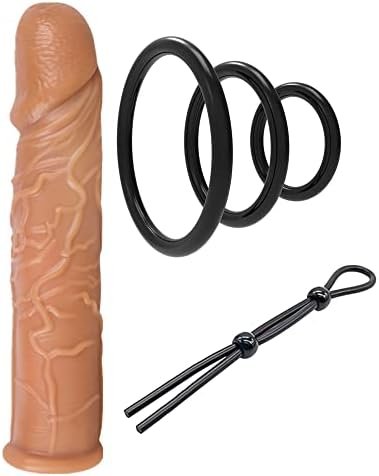 Penis Sleeve Big Soft Realistic Cock Ring Extender Penis Enlarger For Couples Cock Enlarger Sheath Sex Toys For Men Male Enhancement Extension