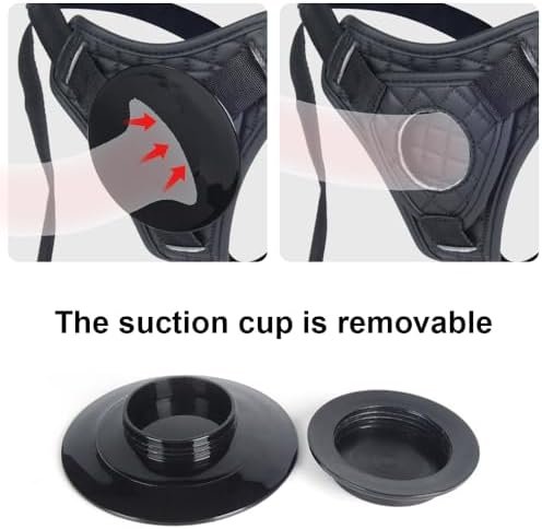 Strap On Dildo Strap Adjustable Universal Women Lesbian Sex Toy, Pu Suction Cup Wear Leather Pants For Couple, O-Ring Strapon Compatible Seat Belt Harness Sexual Stuff Pegging Toys Up 63" Waist - Image 3