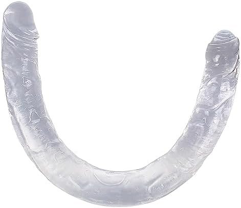 17.8 Inch Double Ended Dildo, Realistic Penis And Beads Flexible Double Dong Adult Sex Toys For Lesbian