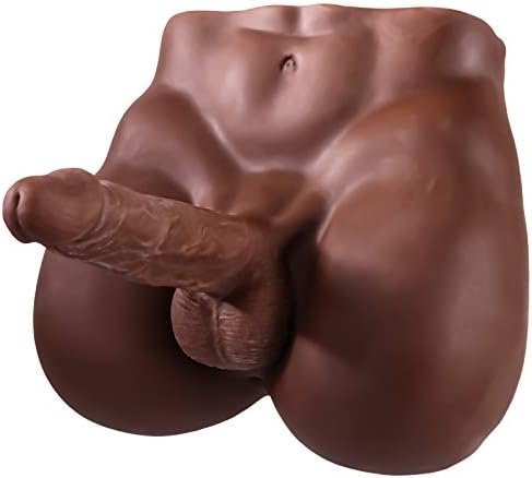 Hliang Dildo Sex Dolls - Lifelike 3D Torso Masturbation Dildo And Vaginal Love Dolls Realistic Sex Toys For Women Couple (Dark Brown)