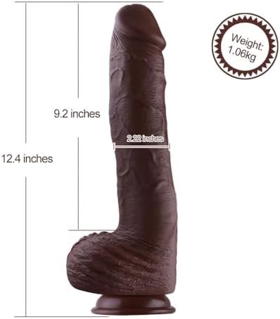Hismith 12.4”Monster Dildo For Hismith Premium Sex Machine With Kliclok System Connector - Designed For Advanced Women - 9.2“Insertable Length,Maximum Width: 2.22 - Amazing Series - Image 3