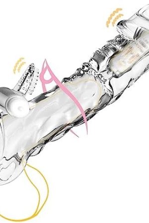 Live4Cool Penis Extender Sleeve Cock Sleeve With Vibrators, Penis Enlarger Reusable Double Vibrating Penis Sleeve Cock Ring With 10 Vibration Modes Remote Control Adult Couple Sex Toys For Men