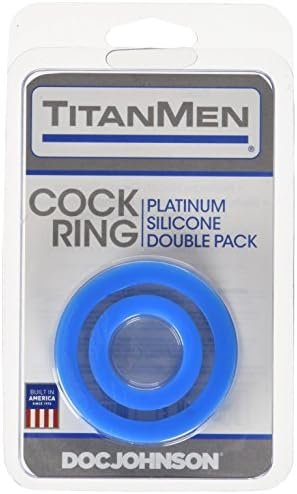 Doc Johnson Titanmen Silicone Cock Rings Double Pack, Blue - Image 2