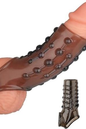 New Cock Delay Loop Sleeve For Men, Dovelo Reusable Ultra-Soft Penis Enlarger Cock Extender Sheath Men Cock Condom Male Sex Toys - Black