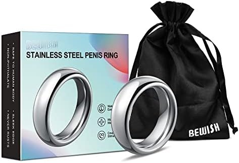 Beauty7 Heavy Duty Stainless Steel Penis Cock Ring Scrotum C-Ring Harder Stronger Erection Penis Enhancer Delay Ejaculation (Size: M)