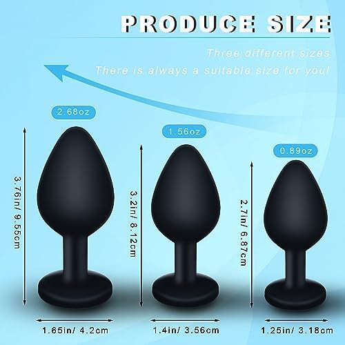 3Pcs Silicone Anal Plug,Buttplug,Round Crystal Diamond Anal Toys,Anal Sex Toys For Men,Women And Beginners,Sex Toy For Vagina,Anal Training Plug For Anal Trainer,Plug Anal For Couples,Butt Plug Set - Image 2