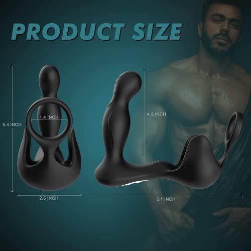 Anal Vibrator,Prostate Massager,With Penis Cock Ring,9 Vibration Modes,Dual Motors,G-Spot Vibrator,Waterproof,Thrusting,Silicone Rechargeable,Ergonomic Design,Anal Sex Toys For Male, Female And Couple - Image 2
