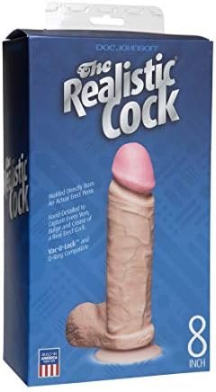 Doc Johnson The Realistic Cock With Removable Suction Cup - 8 Inch - F-Machine And Harness Compatible Dildo - Chocolate - Image 2