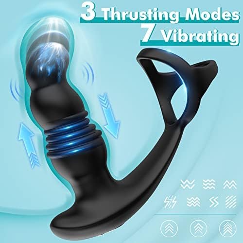Thrusting Anal Vibrator Male Sex Toys, Prostate Massager With Cock Ring 7 Vibrating & 3 Thrusting Modes Sex Toys For Men, G-Spot Vibrator Remote Butt Plug Anal Adult Toys For Women And Couple Pleasure - Image 3