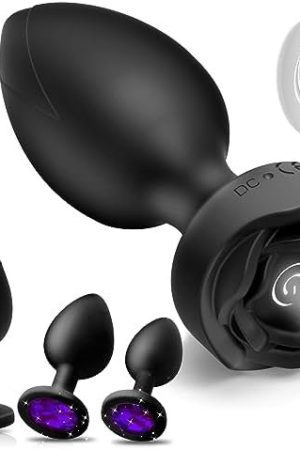 Anal Plug Sex Toys Vibrator - 4Pcs Vibrating Butt Plug Remote Control Vibrators With 10 Vibrating Rotating Modes, Adult Sex Toys & Games For Woman Men Couples Anal Vibrator Prostate Massager Red