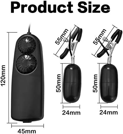 Erun Electric Nipple Clamps Clitoris Clip And 10 Frequency Vibration Jumping Eggs Electric Shock Nipple Clips Adjustable Current Level Electric Toy Nipple Stimulator For Adult Couples Dating Flirting - Image 2