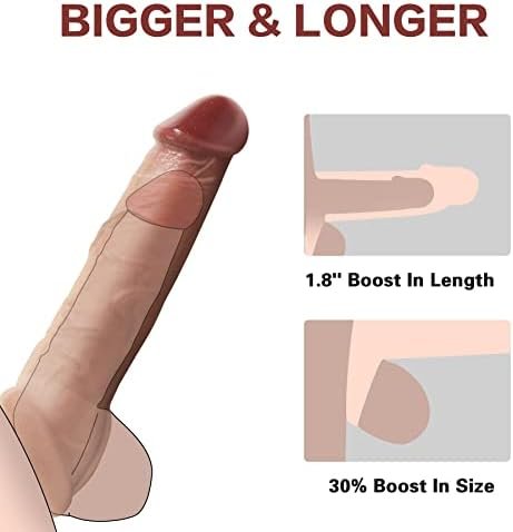 Penis Sleeve Extender Enlarger Sheath, Silicone Cock Sleeve Extension With Stretchy Loop For Men To Increase Length & Girth, Reusable Condom Dildo Penis Pump Enhancer Adult Couples Sex Toys For Men - Image 2