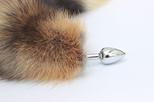 Sex Toys Anal Plug Real Fox Tail Fur And Stainless Steel Natural Color (Multi) - Image 2