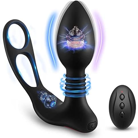 Diweit Prostate Massager Anal Vibrator With 3 In 1 Dual Motor Control 10 Vibration Modes Dual Penis Ring G-Spot Vibrator With Remote, Adult Sex Toys For Men, Women And Couple Pleasure