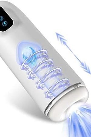 Advanced Electric Male Masturbators With 7 Powerful Thrusting Modes Strokers 100% Waterproof Automatic Detachable Pocket Pussy Blowjob Machine For Man Adult Sex Toys For Men(White)